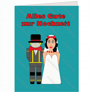 "Alles Gute zur Hochzeit" Feuerwehrklappkarte A6