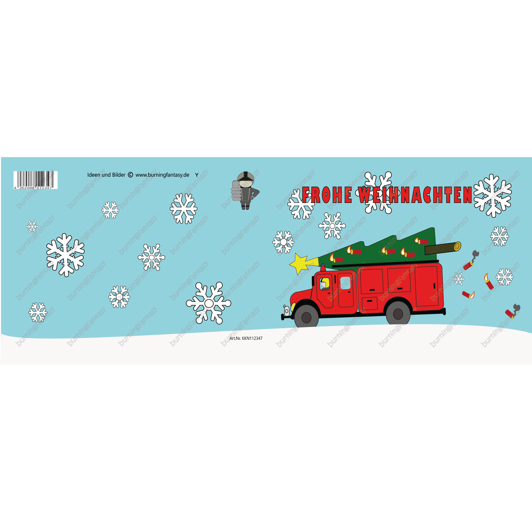 "Frohe Weihnachten" Feuerwehrklappkarte A6 – Bild 5