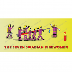 "The Seven Swabian Firewomen"  Feuerwehrpostkarte A6 lang