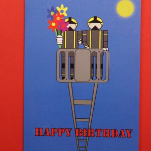 "Happy Birthday" Feuerwehrklappkarte A6