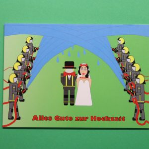 "Alles Gute zur Hochzeit" Feuerwehrklappkarte A6