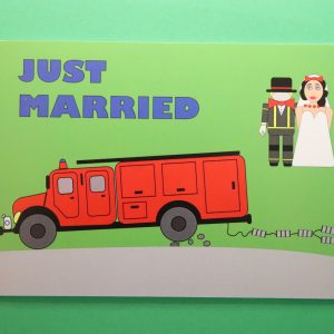 "Just Married" Feuerwehrklappkarte A6