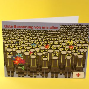 "Gute Besserung von uns allen" Feuerwehrklappkarte A6