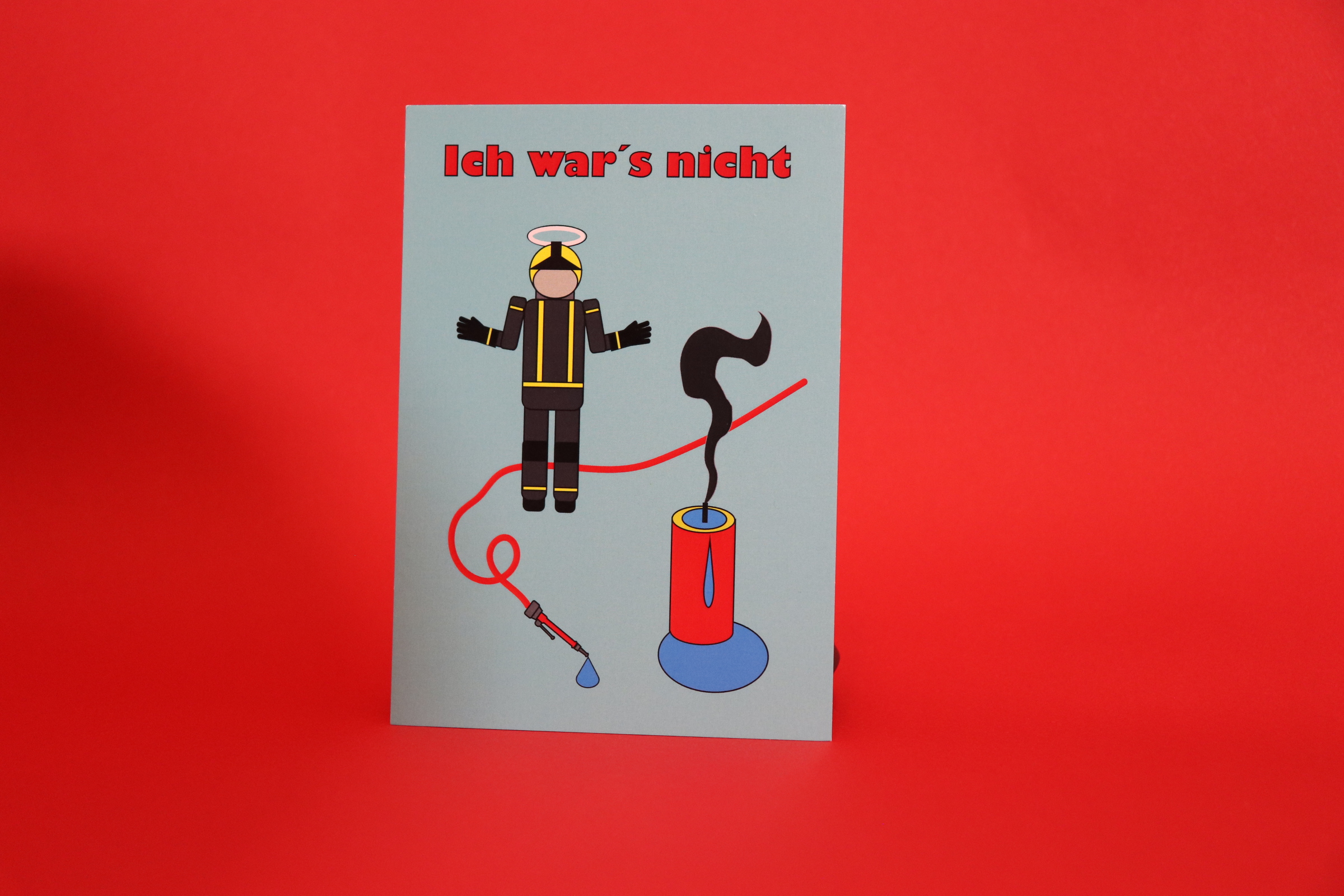 "Ich war es nicht" Feuerwehrpostkarte A6 – Bild 2
