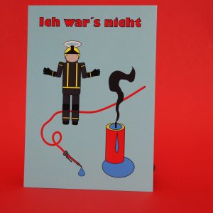 "Ich war es nicht" Feuerwehrpostkarte A6