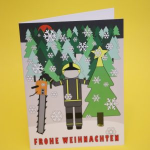 "Frohe Weihnachten" Feuerwehrklappkarte A6
