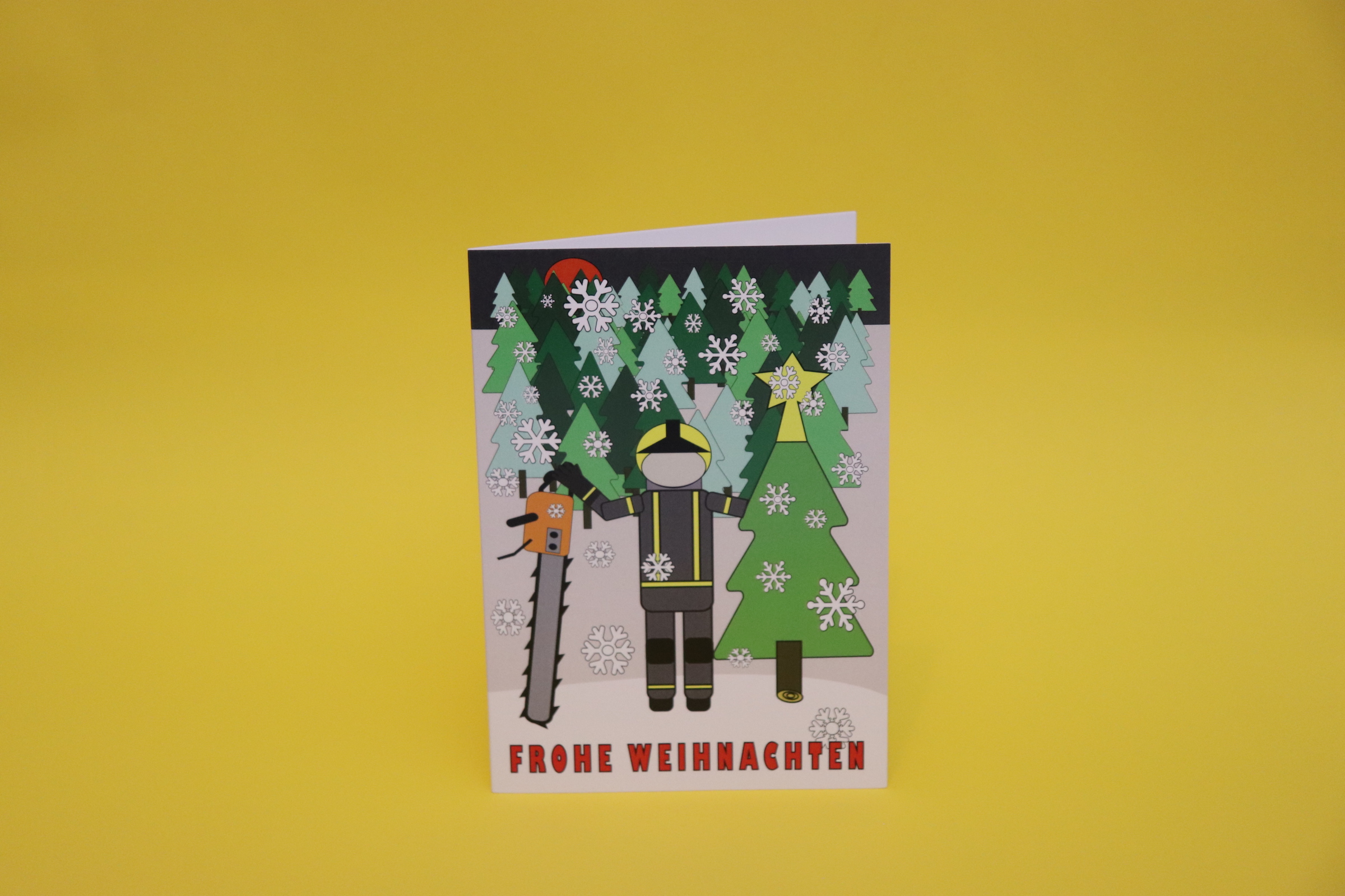 "Frohe Weihnachten" Feuerwehrklappkarte A6 – Bild 2